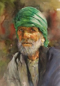 Farooq Aftab, 15 x 21 Inch, Watercolor on Paper, Figurative Painting, AC-FQB-010